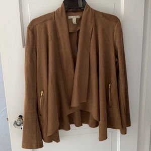 Faux suede jacket with pockets